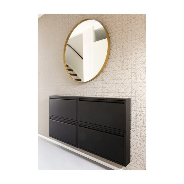 Scarpiera nera in metallo con ante ribaltabili 75x37,5x12,5 cm Billy – Spinder Design-image-4