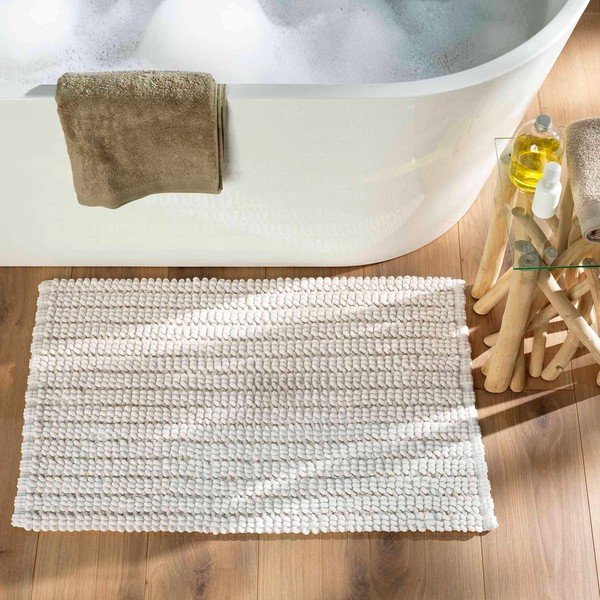 Tappetino per il bagno bianco 50x80 cm Voltis – douceur d'intérieur-image-1