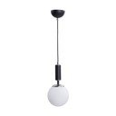 Lampada a sospensione bianca e nera con paralume in vetro ø 15 cm Hector - Squid Lighting