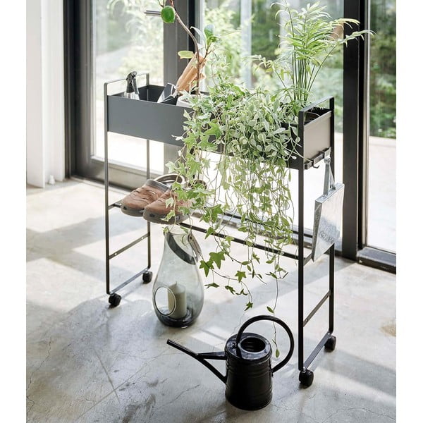 Scarpiera da bambini in metallo nero 74,5x74,5x22 cm Tower - YAMAZAKI-image-3