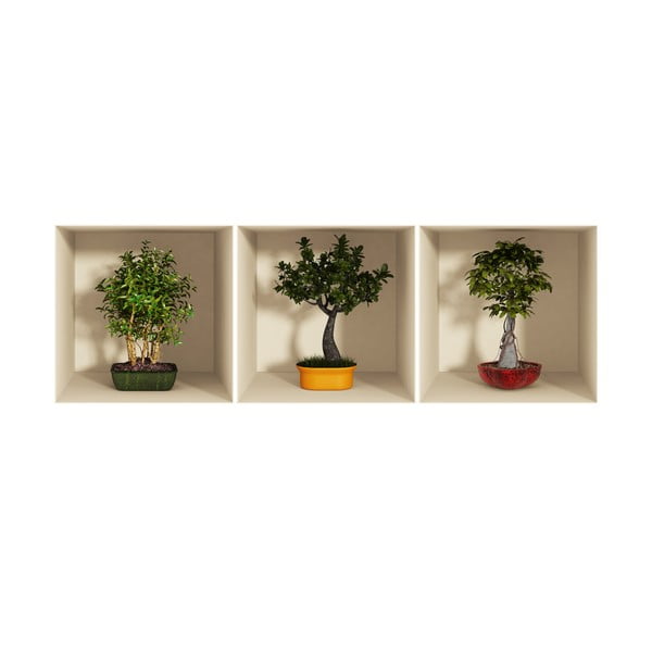 Set di 3 adesivi con alberi bonsai effetto 3D - Ambiance-image-2