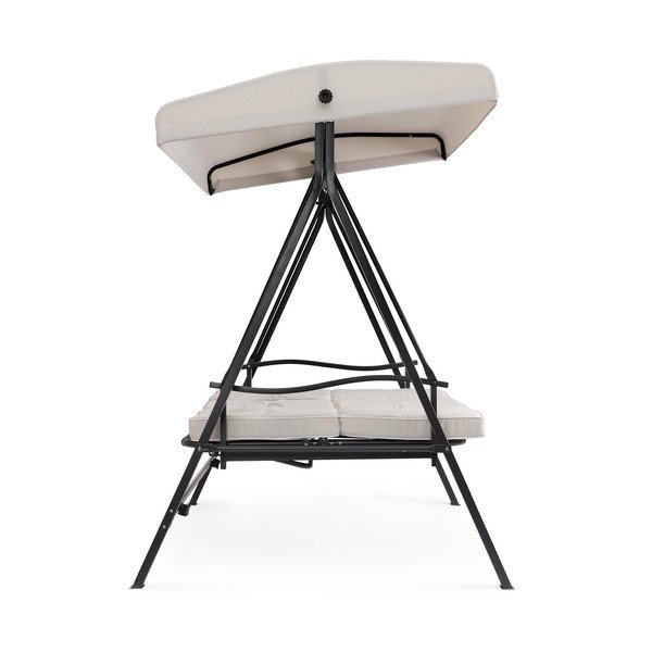 Dondolo da giardino color antracite/beige in metallo Taurus – Bizzotto-image-4