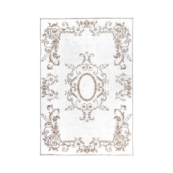 Oboustranný bílo-hnědý koberec Vitaus Ally, 77 x 200 cm