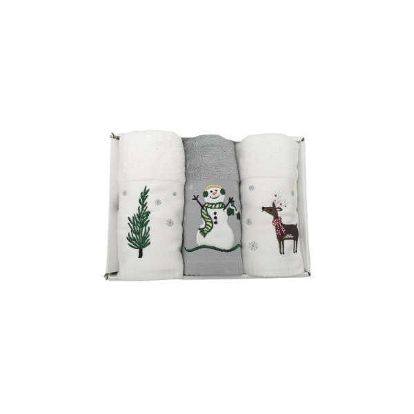 Set di 3 asciugamani in cotone con motivo natalizio Merry, 45 x 70 cm Merry Christmas - Armada