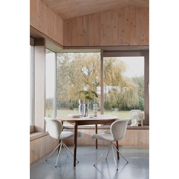 Tavolo da pranzo rotondo con piano effetto noce allungabile con estensione ø 120 cm Twist – Zuiver-image-1