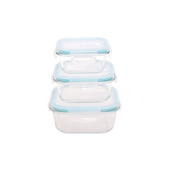 Set di 3 vasetti in vetro con coperchio in plastica - Sabichi