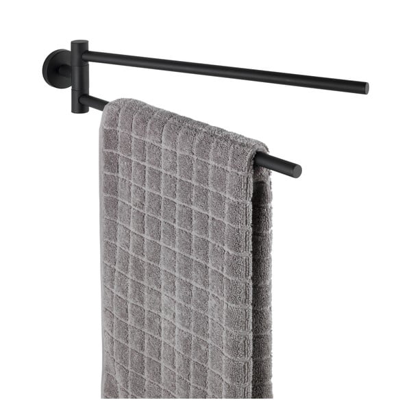Portasciugamani a parete in acciaio inox nero opaco Bosio - Wenko-image-2