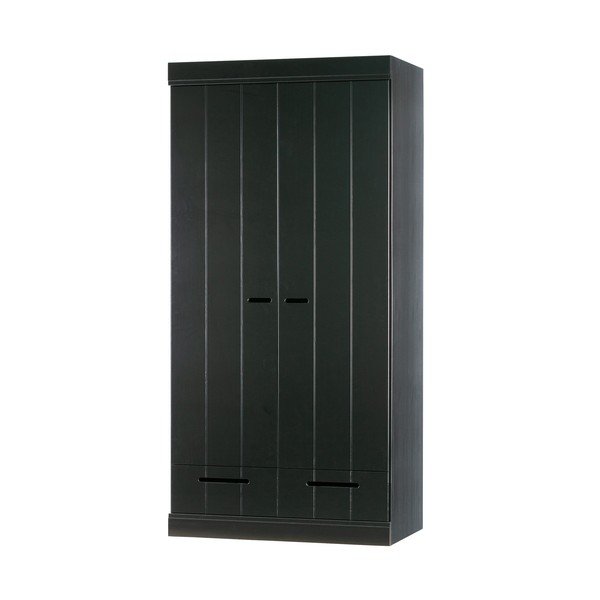 Armadio in pino nero 94x195 cm Connect - WOOOD-image-3