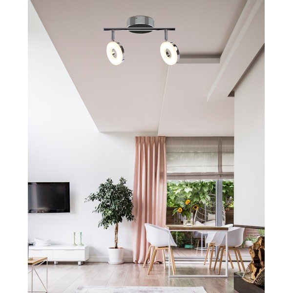 Plafoniera LED in argento lucido 27x16 cm Thema - Candellux Lighting-image-1