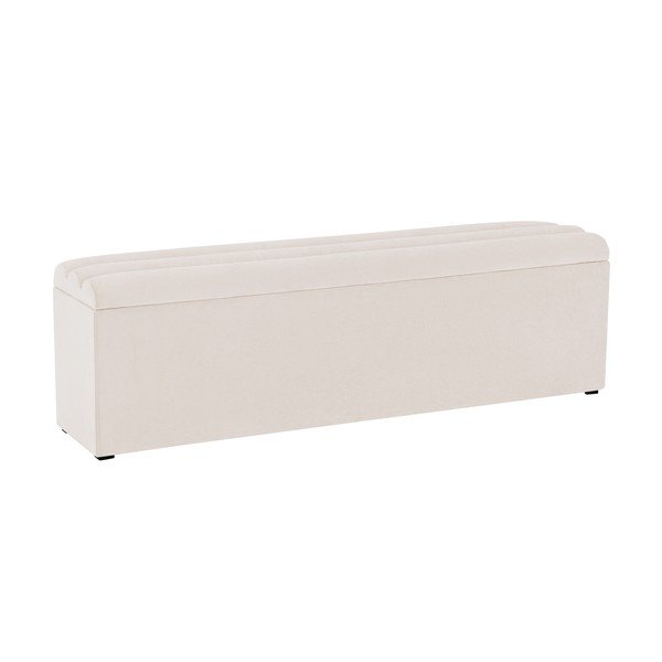 Krémový otoman s úložným prostorem Cosmopolitan Design LA, 180 x 47 cm