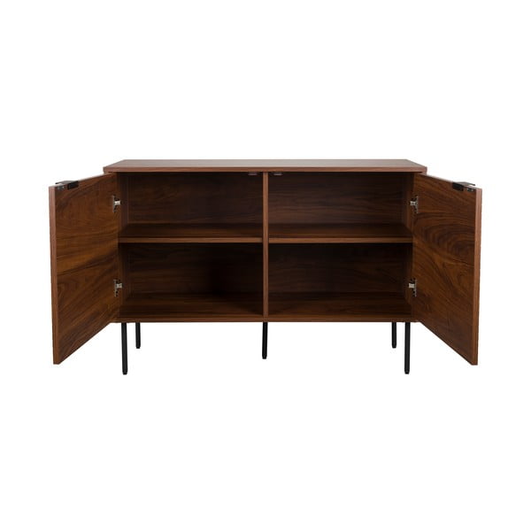 Cassettiera marrone con effetto noce 110x74x40 cm Stripes – White Label-image-2