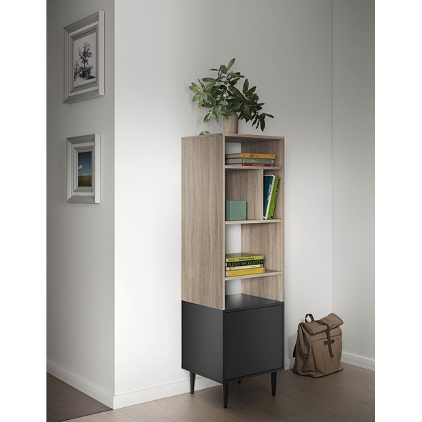Libreria nera in rovere 47x153 cm Horizon - TemaHome-image-1