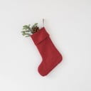 Calza di Natale in lino rosso da appendere per decorazioni natalizie Red Pear - Linen Tales