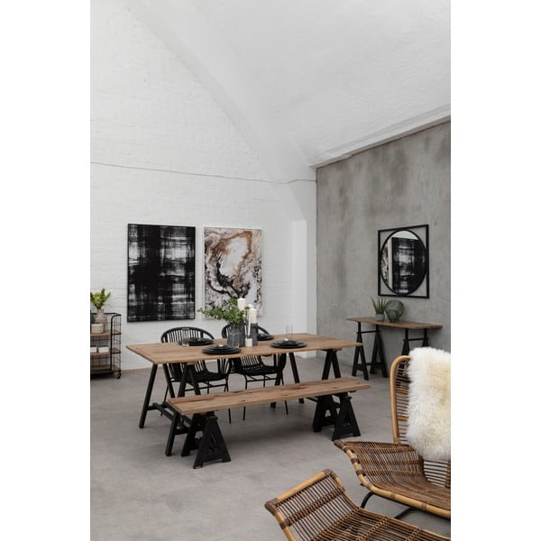 Consolle con piano in legno di pino di colore naturale 45x130 cm Hampstead - Premier Housewares-image-1