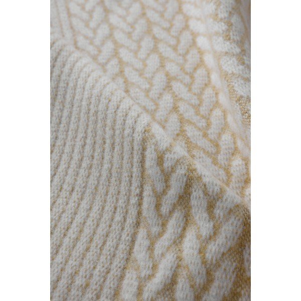 Coperta marrone chiaro in misto cotone 140x180 cm Olympus – Euromant-image-2