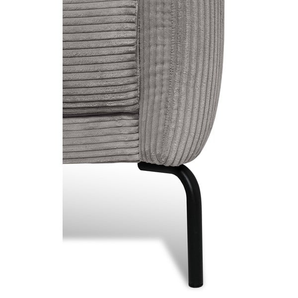 Divano angolare in velluto a coste grigio chiaro (angolo sinistro) Venray - Scandic-image-1