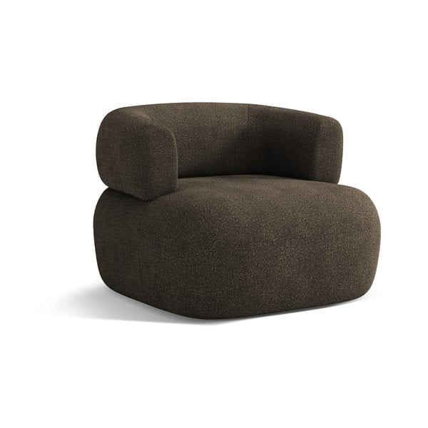 Poltrona marrone in tessuto bouclé Jenny - Micadoni Home