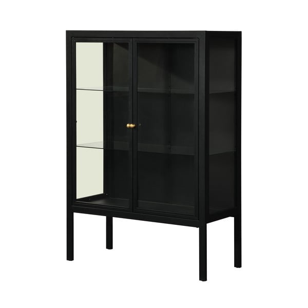 Vetrina nera a due ante, altezza 140 cm Alva - Støraa-image-2