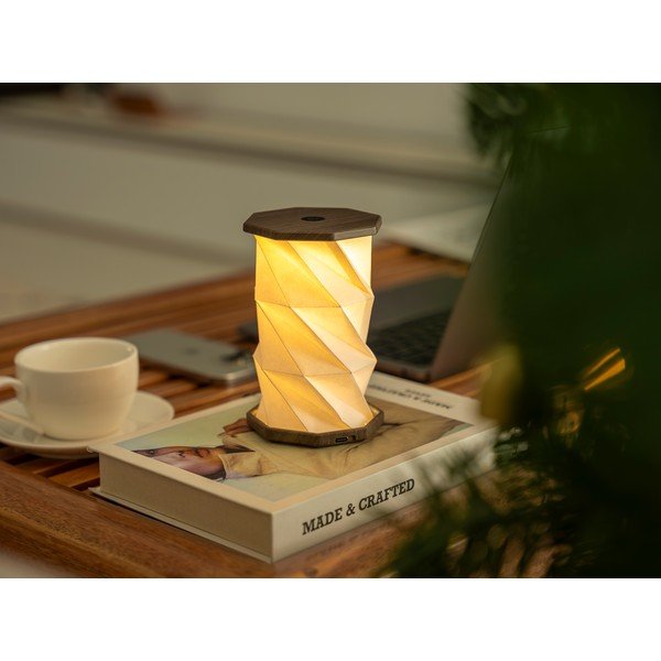 Decorazione luminosa bianca/grigia con ricarica USB portatile ø 8 cm Twist – Gingko-image-1