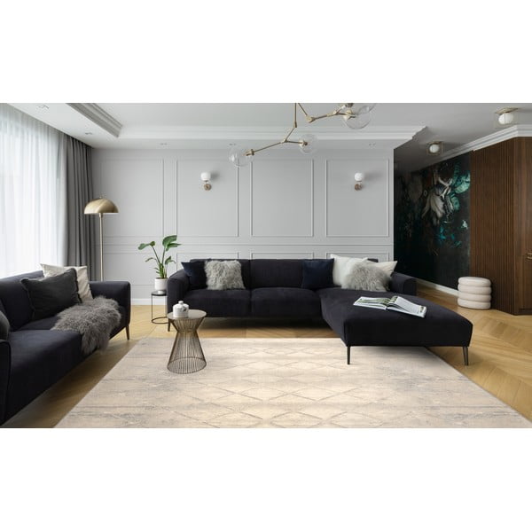 Tappeto in lana crema 133x180 cm Colette - Agnella-image-1