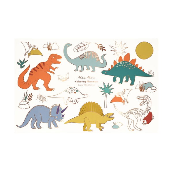 Tovagliette di carta in set da 8 pezzi 28x42,5 cm Dinosaurs - Meri Meri
