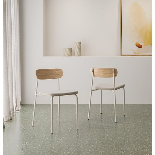 Set di 2 sedie da pranzo in colore beige-naturale Adriana - Marckeric-image-1