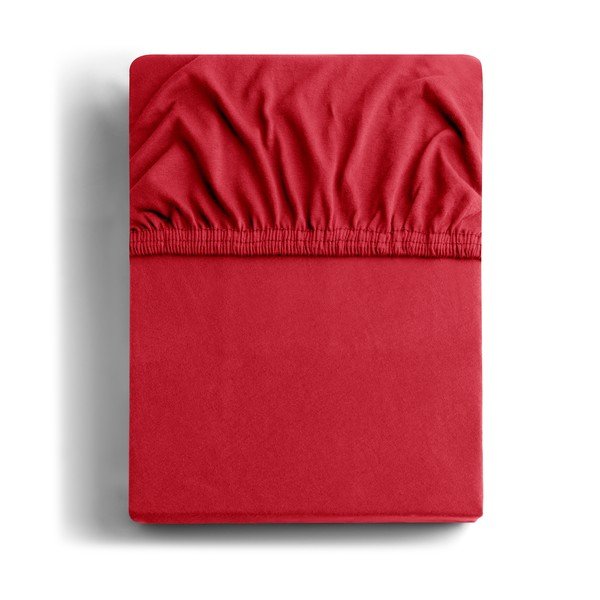 Lenzuolo con angoli rosso in jersey 180x200 cm Amber – Restilo