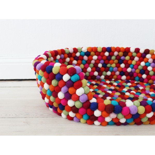 Letto in lana rosso scuro Ball Pet Basket, 40 x 30 cm - Wooldot-image-1