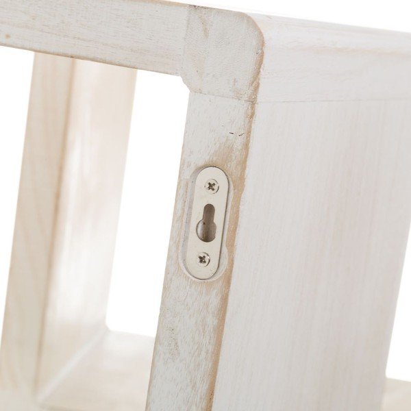 Mensole bianche in set di 3 pezzi in legno massiccio di pavlovnia - Casa Selección-image-1