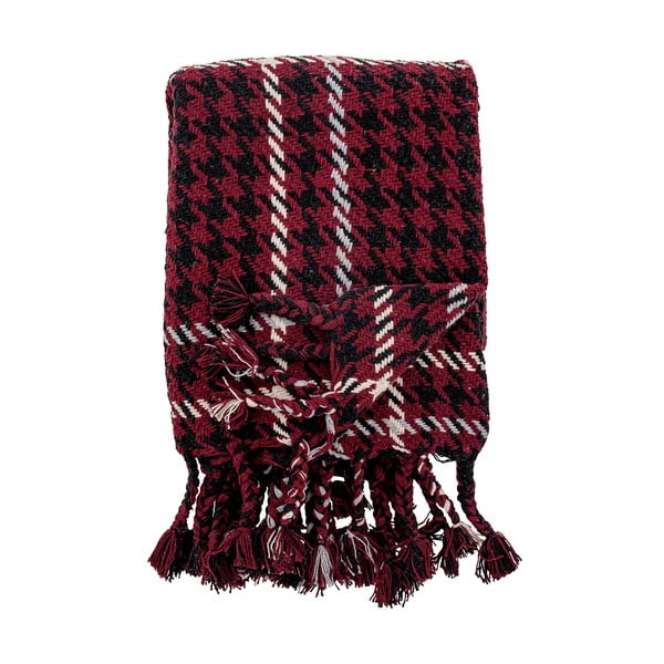 Scialle natalizio rosso con cotone Rivel, 150 x 130 cm Rivel Throw - Bloomingville-image-2