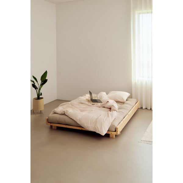 Letto matrimoniale in legno di pino con rete color naturale 180x200 cm Social Bed - Karup Design-image-1