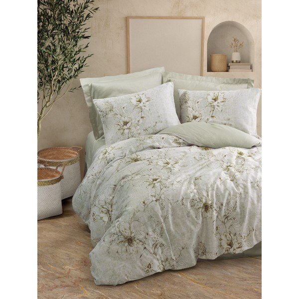Biancheria da letto matrimoniale beige in cotone sateen 260x220 cm Lucida - Mijolnir-image-1