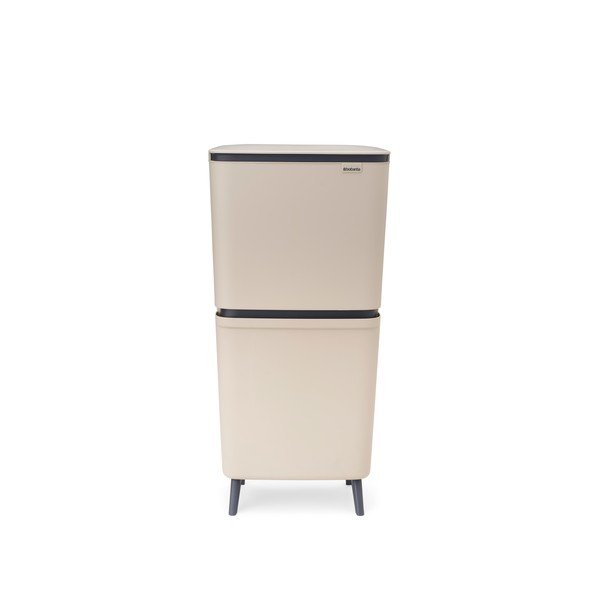 Cestino per la spazzatura grigio chiaro in plastica per raccolta differenziata 20+25 l SortUp Recycle Hi – Brabantia-image-4