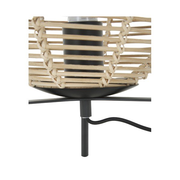 Lampada da tavolo nera con paralume in rattan, altezza 38 cm Wasa - Westwing Collection-image-3