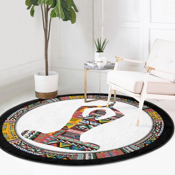 Tappeto rotondo lavabile adatto ai robot aspirapolvere ø 80 cm Comfort - Mila Home-image-2