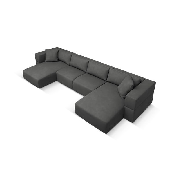 Divano angolare a U grigio scuro Esther - Milo Casa-image-2