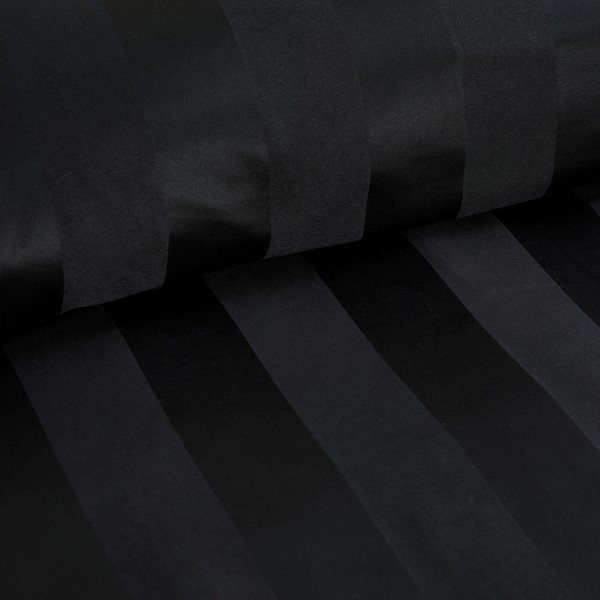 Set copripiumino e federa nero in raso di seta per letto singolo 135x200 cm So Soft Satin Stripe – Catherine Lansfield-image-4