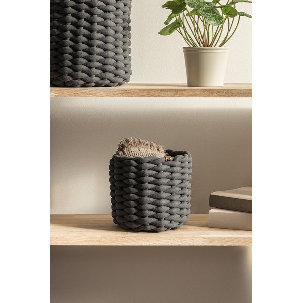 Cesto in tessuto ø 21x17 cm Peach Skin Round S – Bigso-image-1