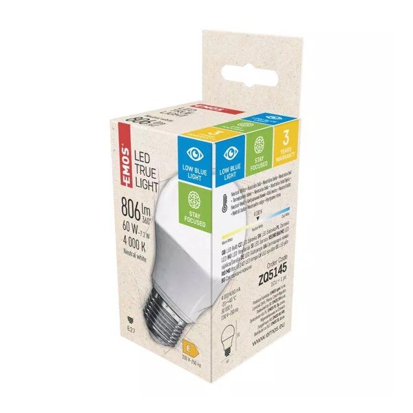 Lampadina LED neutra E27, 7 W - EMOS-image-1