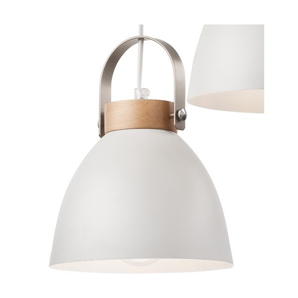 Lampadario bianco con paralume in metallo ø 37 cm Danielle – LAMKUR-image-4