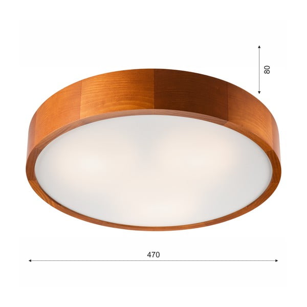 Plafoniera marrone cognac con paralume in vetro ø 47 cm Eveline – LAMKUR-image-4