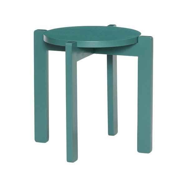 Sgabello color petrolio con effetto rovere impilabile Always – Hübsch