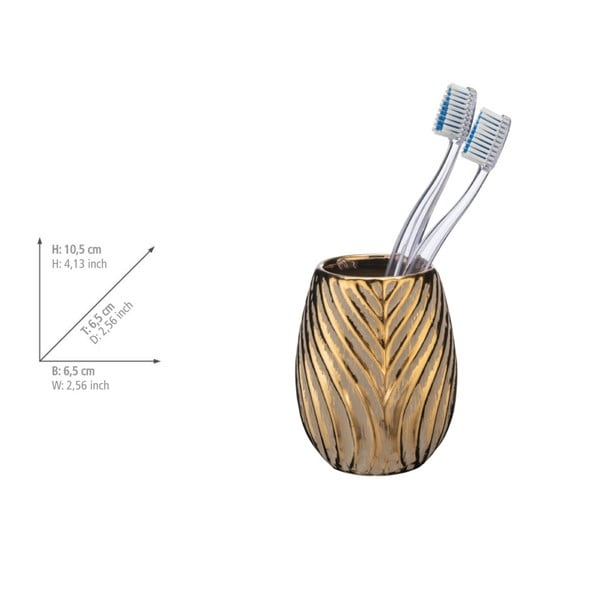 Set di accessori da bagno in ceramica color oro Idro - Wenko-image-2