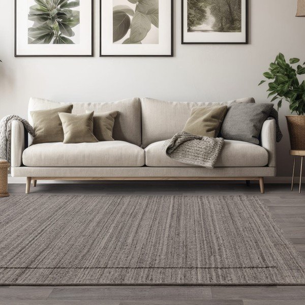 Tappeto grigio in lana tessuto a mano 200x300 cm Larson – Asiatic Carpets-image-1