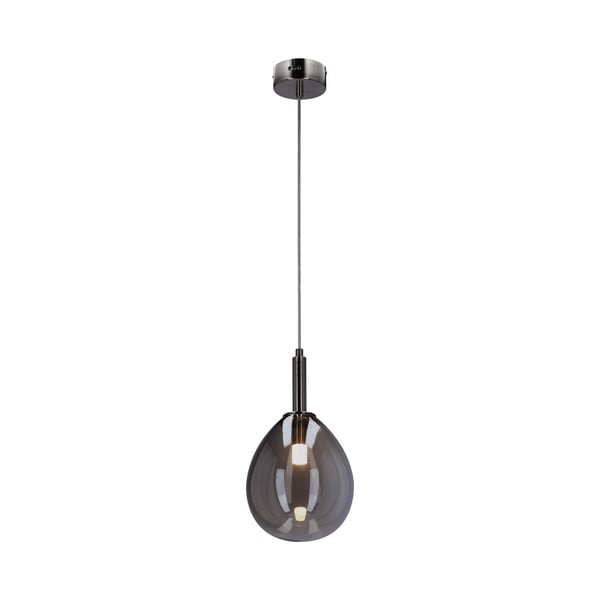 Lampadario LED grigio con paralume in vetro Lukka – Candellux Lighting-image-3