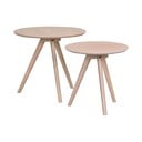 Tavolini rotondi in rovere in set di 2 pezzi ø 50 cm Yumi - Rowico