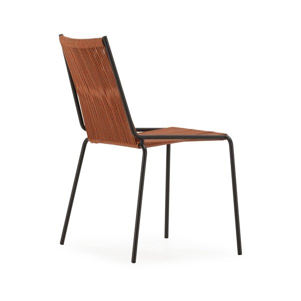 Sedie da pranzo in set color terracotta in metallo impilabili 2 pz Emily – Marckeric-image-3