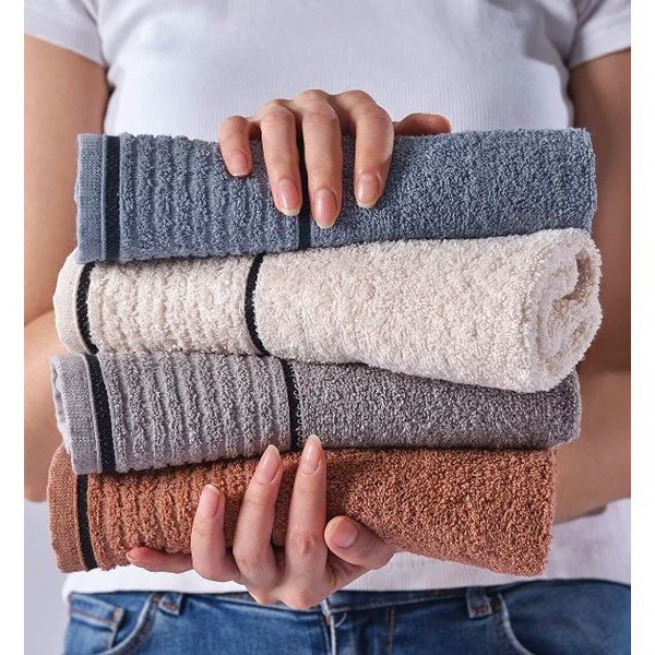 Asciugamani in cotone in set da 4 40x70 cm - Mila Home-image-3