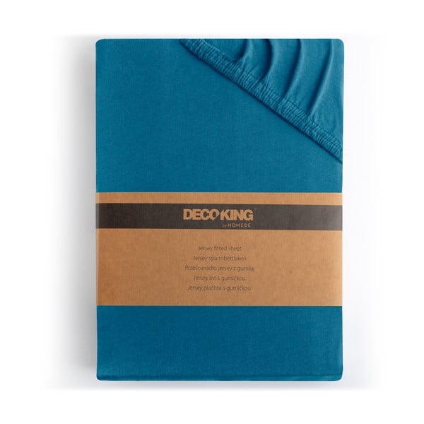 Lenzuolo con angoli color petrolio in jersey 180x200 cm Amber – Restilo-image-4