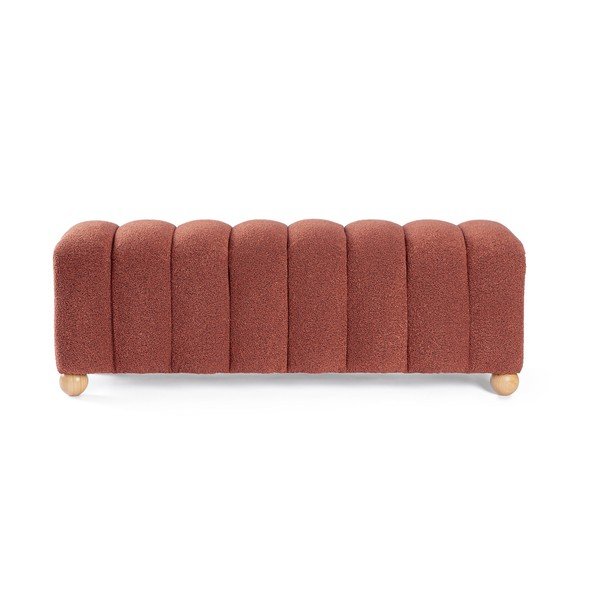 Panchina color terracotta in imbottito con rivestimento in bouclé Zora – Bizzotto